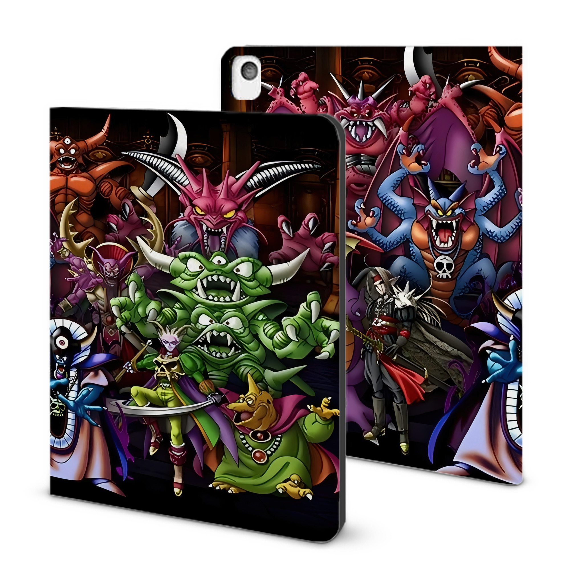 （画像用） ドラゴンクエスト Doragon Kuesuto Dragon Quest IPadケース ペンホルダー付き ブックスタイルデザイン